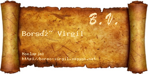 Borsó Virgil névjegykártya